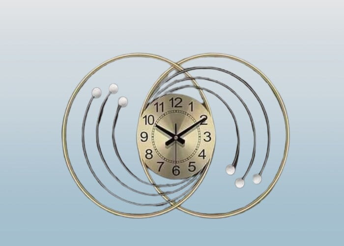 wall clock gold metal